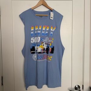 NWT Indy 500 Mens Tank Top Size 2XL Blue Indianapolis Motor Speedway Cars Race